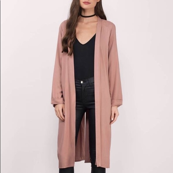 mauve long cardigan
